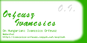 orfeusz ivancsics business card